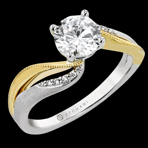 ZR2308 Engagement Ring in 14k Gold with Diamonds