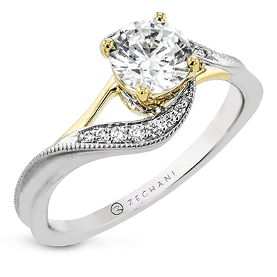ZR2309 Engagement Ring in 14k Gold with Diamonds