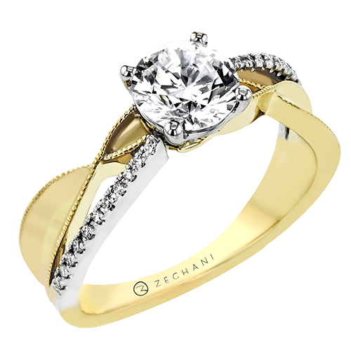 ZR2310 Engagement Ring in 14k Gold with Diamonds