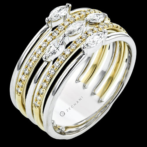 ZR2320 Right Hand Ring in 14k Gold with Diamonds