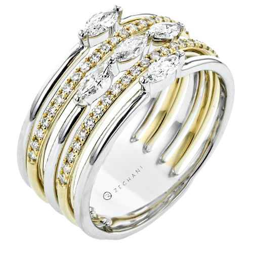 ZR2320 Right Hand Ring in 14k Gold with Diamonds