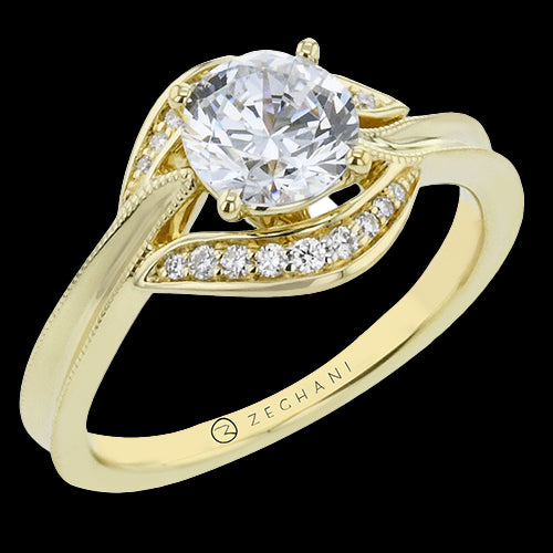 ZR2328 Engagement Ring in 14k Gold with Diamonds