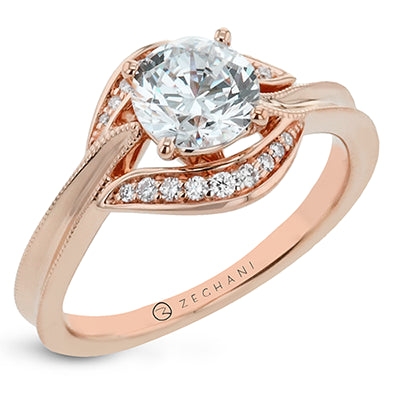 ZR2328 Engagement Ring in 14k Gold with Diamonds