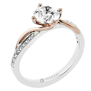 ZR2364 Engagement Ring in 14k Gold with Diamonds