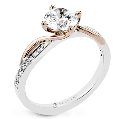 ZR2364 Engagement Ring in 14k Gold with Diamonds