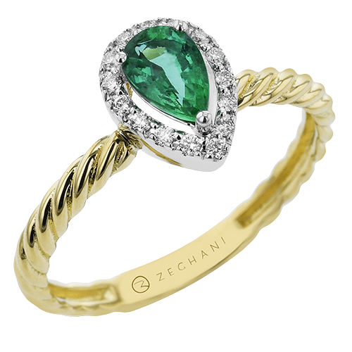 ZR2401-PR Color Ring in 14k Gold with Diamonds