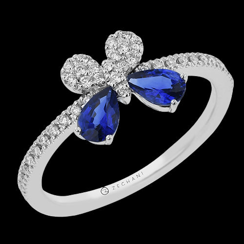 ZR2412 Color Ring in 14k Gold with Diamonds