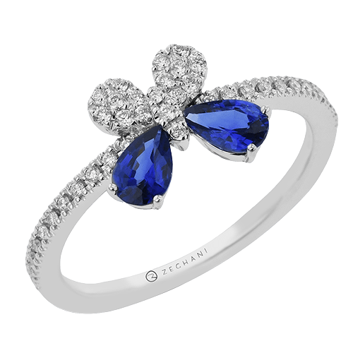 ZR2412 Color Ring in 14k Gold with Diamonds