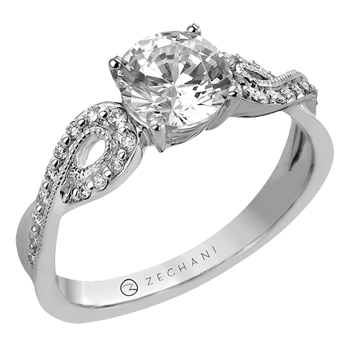 ZR2419 Engagement Ring in 14k Gold with Diamonds