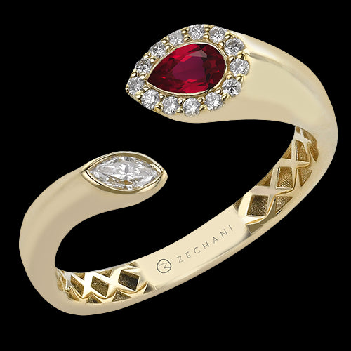 ZR2424-Y Color Ring in 14k Gold with Diamonds