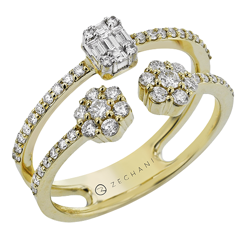 ZR2437 Right Hand Ring in 14k Gold with Diamonds