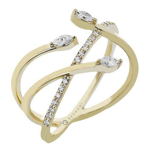 ZR2442 Right Hand Ring in 14k Gold with Diamonds