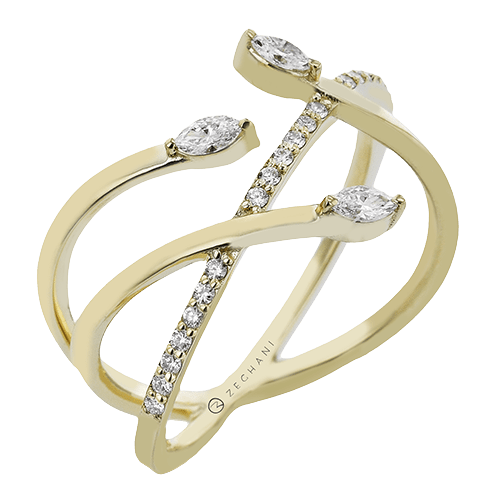 ZR2442 Right Hand Ring in 14k Gold with Diamonds