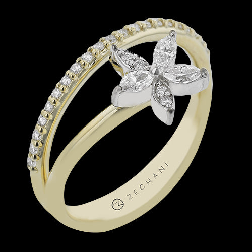 ZR2444 Right Hand Ring in 14k Gold with Diamonds