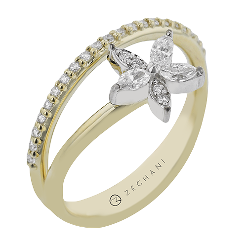 ZR2444 Right Hand Ring in 14k Gold with Diamonds