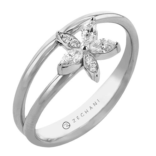 ZR2445 Right Hand Ring in 14k Gold with Diamonds