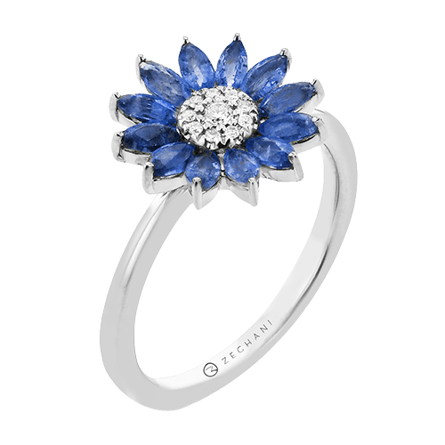 ZR2458 Color Ring in 14k Gold with Diamonds