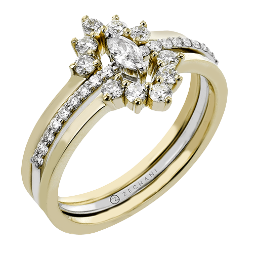 ZR2465 Wedding Set in 14k Gold with Diamonds