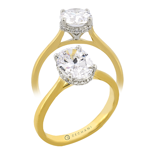 ZR2494-OV Engagement Ring in 14k Gold with Diamonds