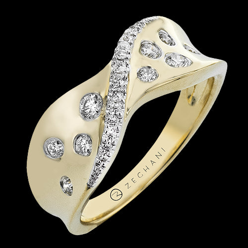ZR2498-Y Right Hand Ring in 14k Gold with Diamonds