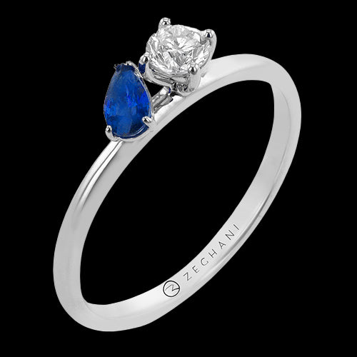 ZR2515 Color Ring in 14k Gold with Diamonds