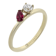 ZR2515-Y Color Ring in 14k Gold with Diamonds