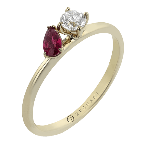 ZR2515-Y Color Ring in 14k Gold with Diamonds