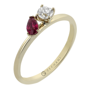 ZR2515-Y Color Ring in 14k Gold with Diamonds
