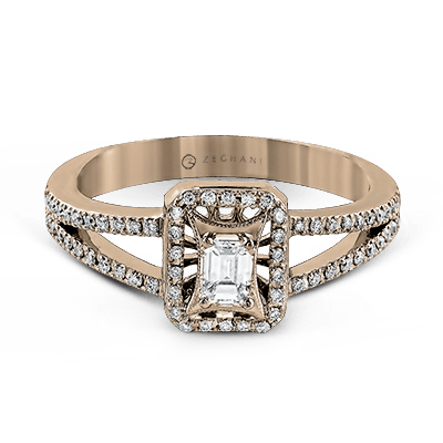 ZR251 Engagement Ring in 14k Gold with Diamonds