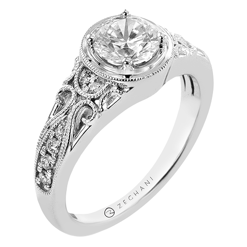 ZR2524 Engagement Ring in 14k Gold with Diamonds