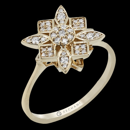 ZR2566 Right Hand Ring in 14k Gold with Diamonds