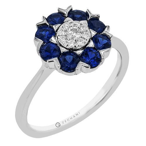 ZR2592 Color Ring in 14k Gold with Diamonds