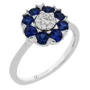 ZR2592 Color Ring in 14k Gold with Diamonds