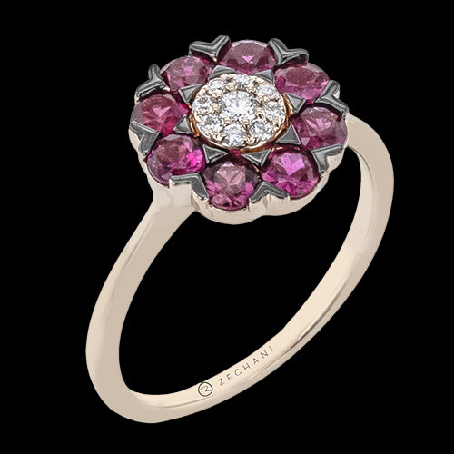 ZR2592-R Color Ring in 14k Gold with Diamonds