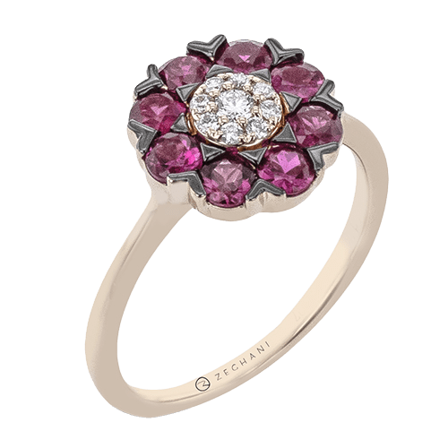 ZR2592-R Color Ring in 14k Gold with Diamonds