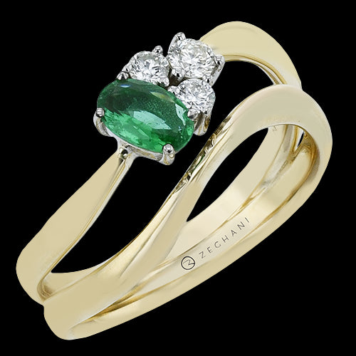 ZR2609 Color Ring in 14k Gold with Diamonds