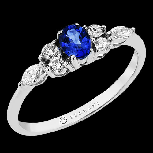 ZR2613 Color Ring in 14k Gold with Diamonds