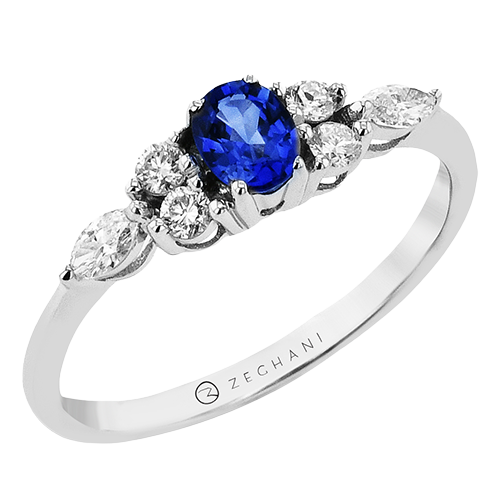 ZR2613 Color Ring in 14k Gold with Diamonds
