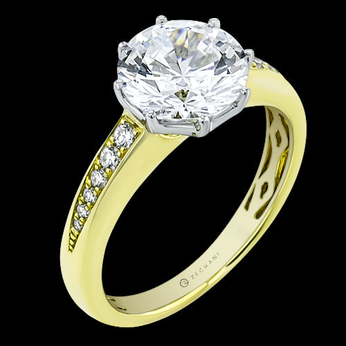 ZR2619 Engagement Ring in 14k Gold with Diamonds
