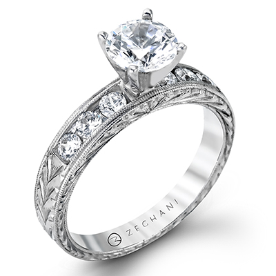 ZR276 Engagement Ring in 14k Gold with Diamonds