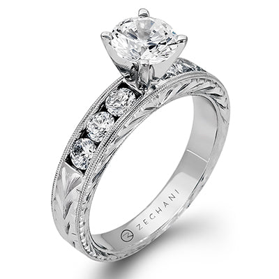 ZR278 Engagement Ring in 14k Gold with Diamonds