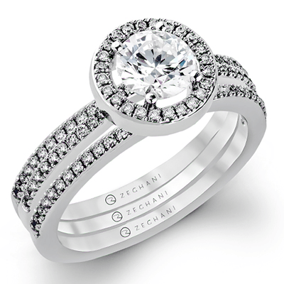 ZR357 Wedding Set in 14k Gold with Diamonds