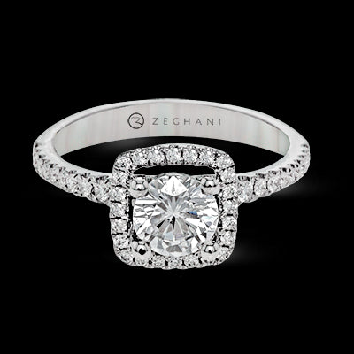 ZR393 Engagement Ring in 14k Gold with Diamonds