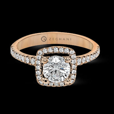 ZR393 Engagement Ring in 14k Gold with Diamonds