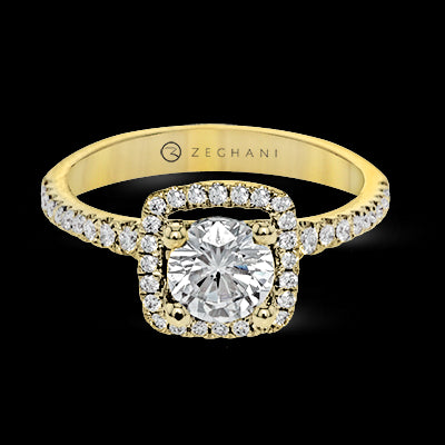 ZR393 Engagement Ring in 14k Gold with Diamonds