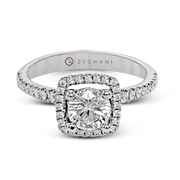 ZR393 Engagement Ring in 14k Gold with Diamonds