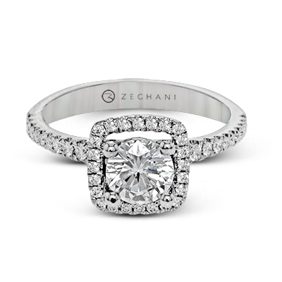 ZR393 Engagement Ring in 14k Gold with Diamonds