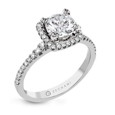 ZR393 Engagement Ring in 14k Gold with Diamonds