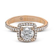 ZR393 Engagement Ring in 14k Gold with Diamonds