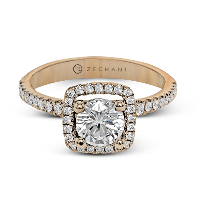 ZR393 Engagement Ring in 14k Gold with Diamonds